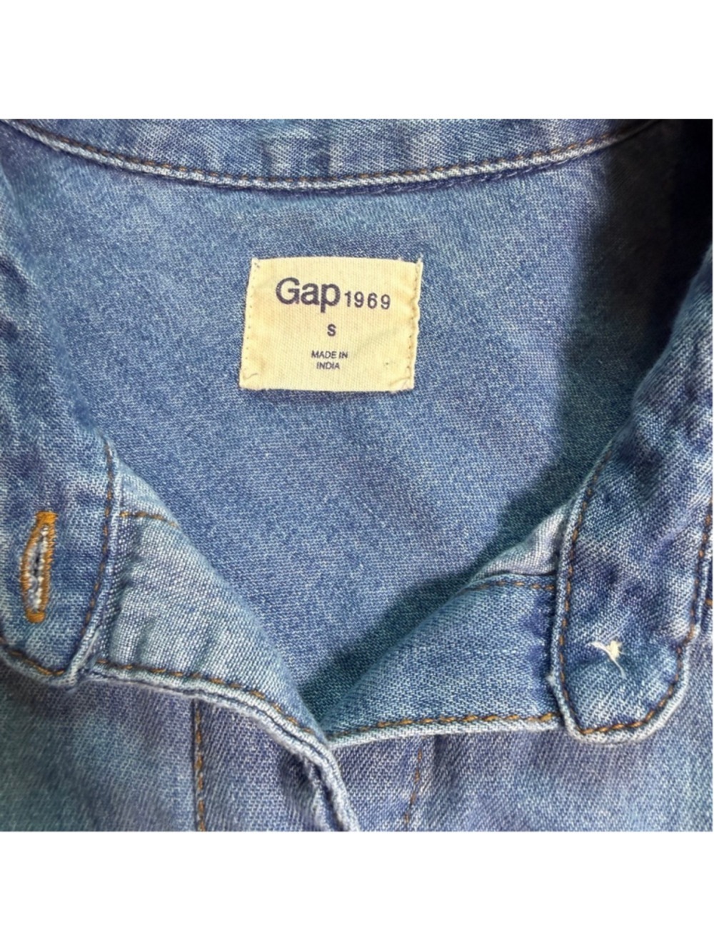 Gap Western Denim Mini Shirtdress Boho Coastal Cowgirl Women’s Sz Small - Picture 5 of 9